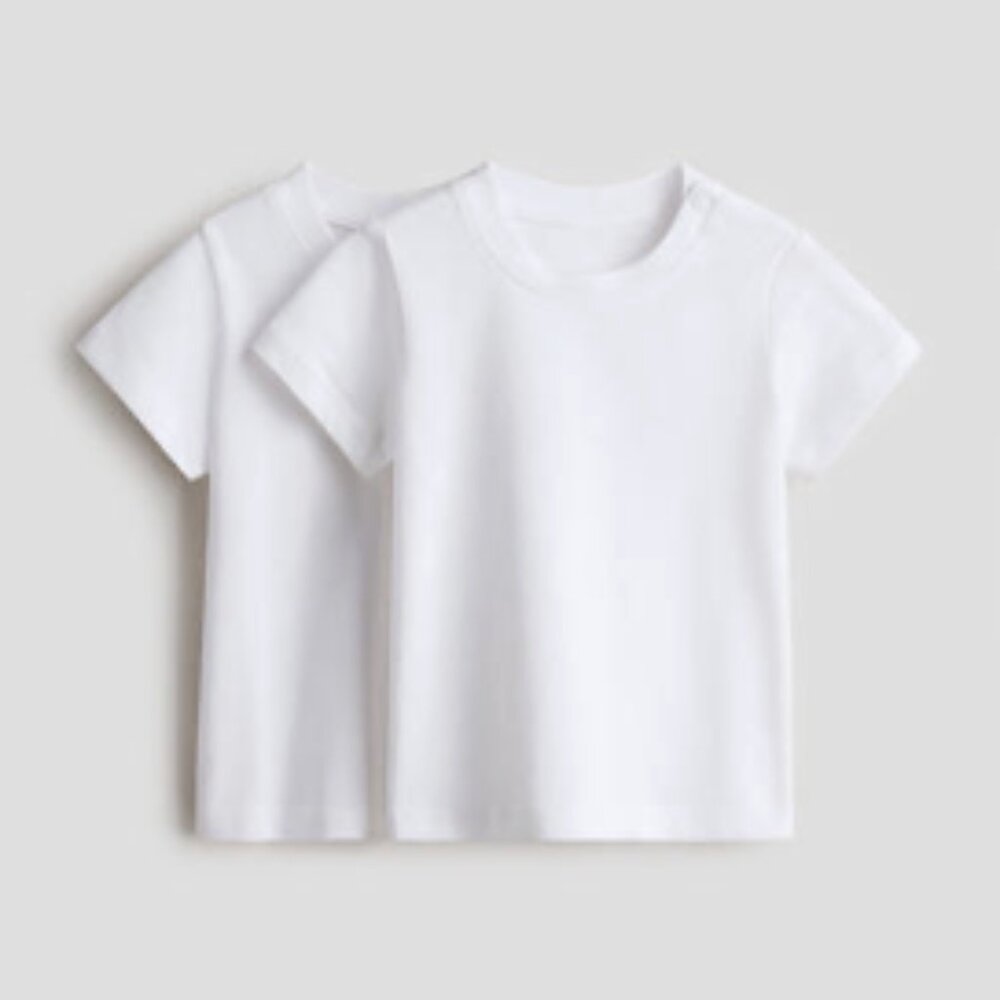 NEW H&M Newborn Cotton T-shirts White